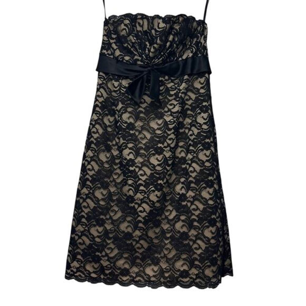 White House Black Market Strapless Lace Pencil Bow Party Dance Dress‎ Womens 4